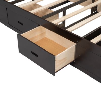 Streamdale Queen Platform Bed with Storage Headboard and Drawers