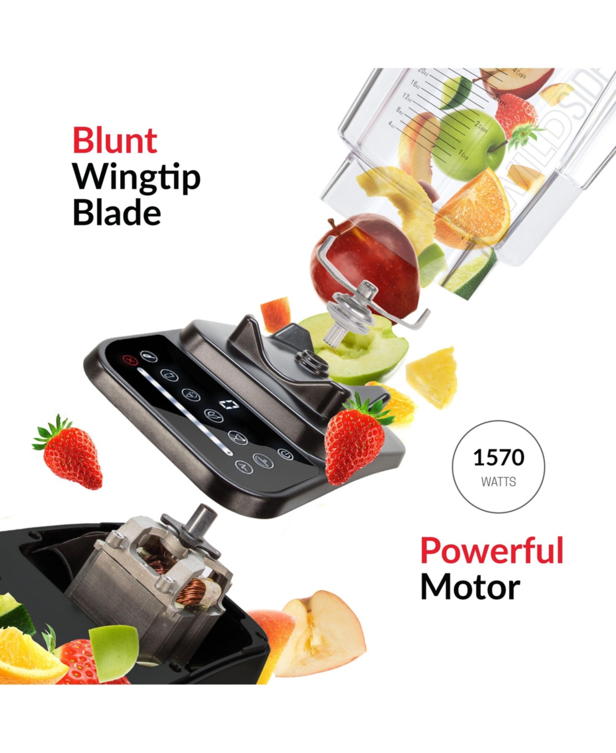 Blendtec Designer Series Blender with 90 oz WildSide+ Jar and 34 oz Go Travel Bottle - Kitchen Blender Bundle -- Black