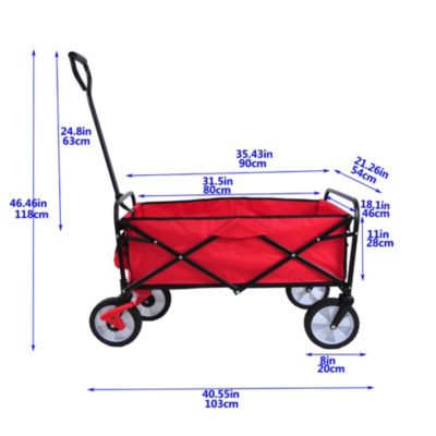 Streamdale Folding Wagon Garden Shopping Beach Cart (Red)