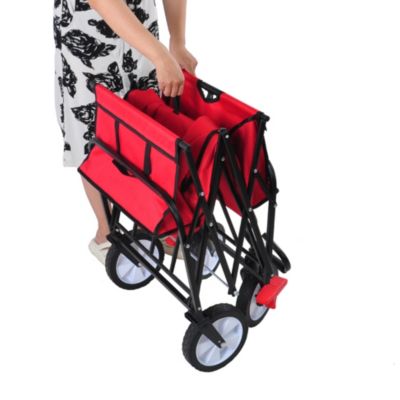 Streamdale Folding Wagon Garden Shopping Beach Cart (Red)