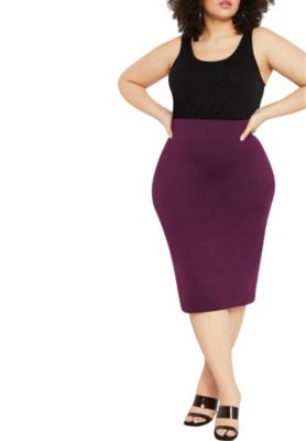 Women's Plus Size Neoprene Pencil Skirt