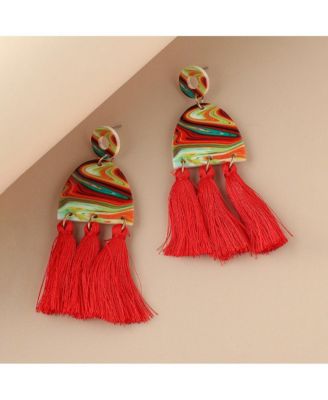 Women's Gold Tassel Drop Earrings