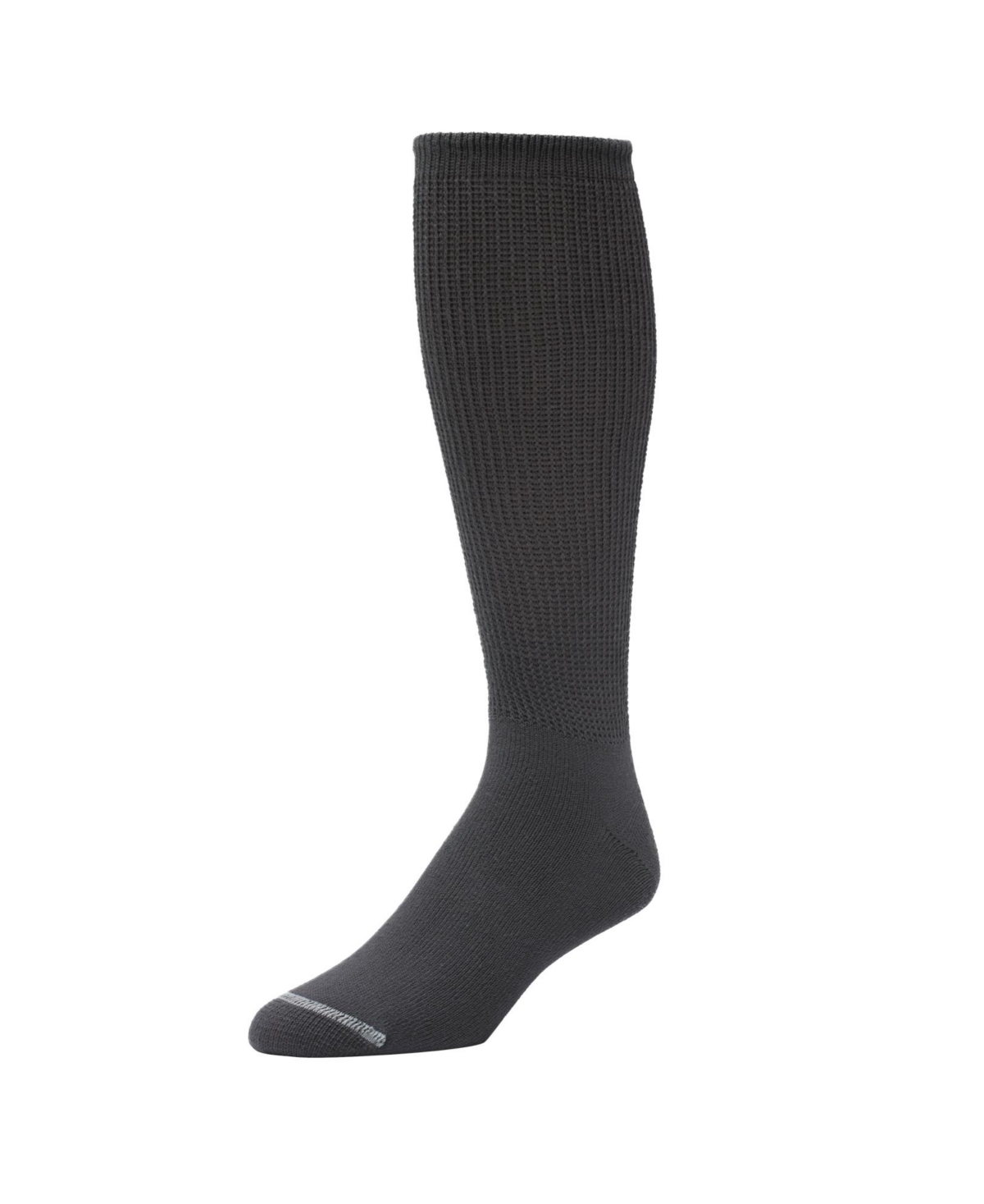 Big & Tall Diabetic Crew Socks With Extra Wide Footbed - Heather charcoal