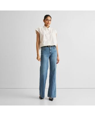 Women's Embroidered Panel Crop Top