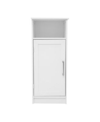 Adjustable Shelf Magnetic Closure Bathroom Storage Cabinet with Open Upper Shelf