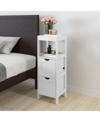 Delilah 2 Drawer Bathroom Storage Cabinet Organizer With Open Display Shelf