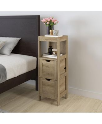 Delilah 2 Drawer Bathroom Storage Cabinet Organizer With Open Display Shelf