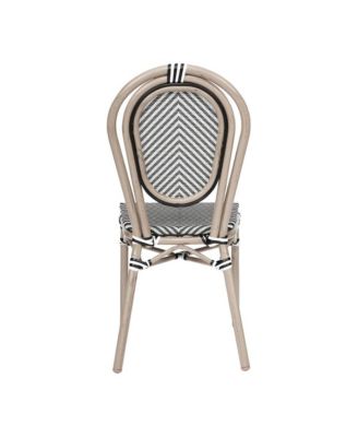 Mael Stacking Thonet Bistro Style Chair With Textilene Seat And Bamboo Finished Metal Frame For Indoor/Outdoor Use