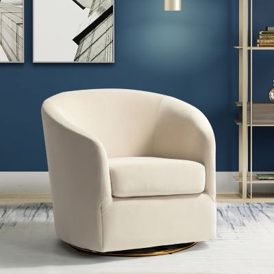 Swivel Accent Chair with Gold Metal Base for Living Room Nursery
