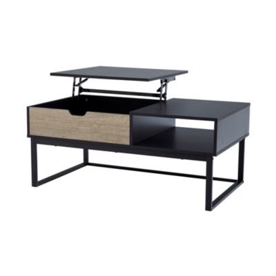 Teamson Lift Top Coffee Table with Hidden Storage and Metal Frame