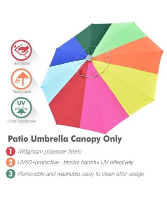 9Ft UV50+ Universal Replacement Umbrella Canopy Patio Beach Parasol Top Cover