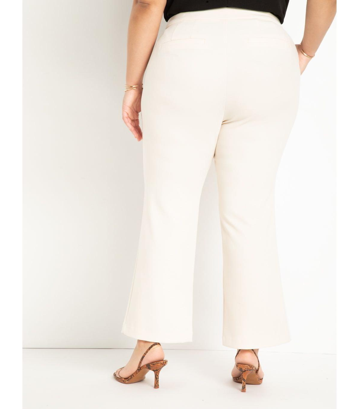 Eloquii Women's Plus Size The 365 Suit Crop Flare Leg Trouser