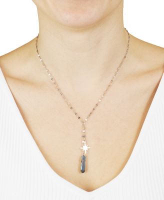Aurora Borealis or Mystic Quartz Starburst Lariat Necklace