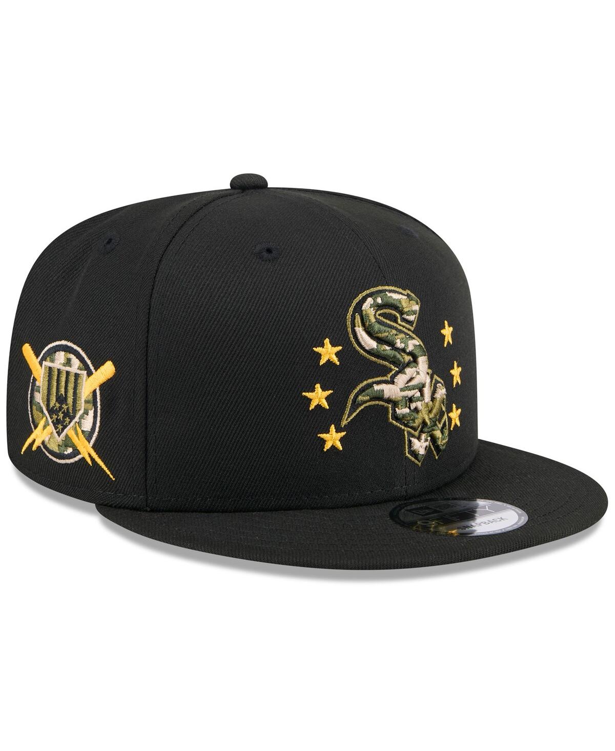 NEW ERA MEN'S BLACK CHICAGO WHITE SOX 2024 ARMED FORCES DAY 9FIFTY SNAPBACK HAT 