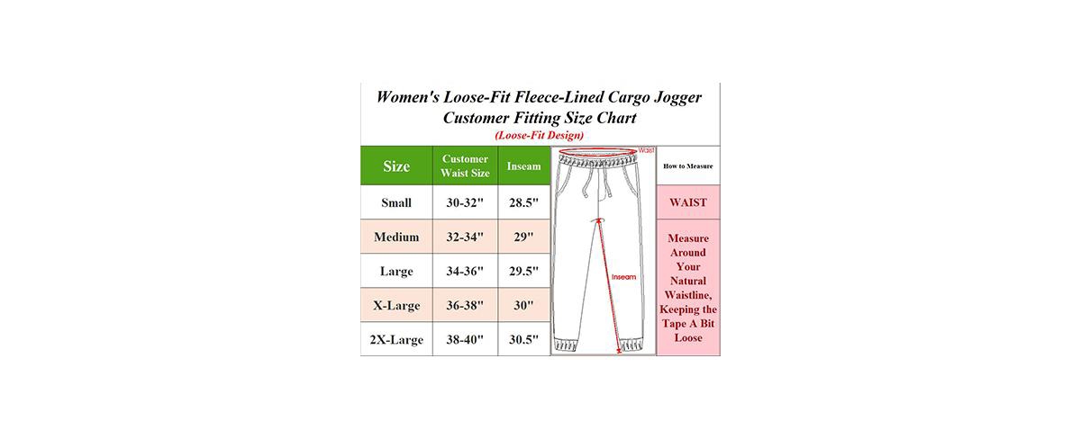 Carol Vee Women's Heavyweight Loose Fit Fleece-lined Cargo Jogger Pants In Charcoal