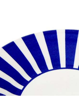 Blue Italian Steccato Bold Stripe Side Plates, Set of 4