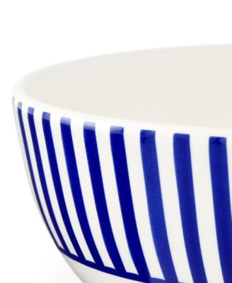 Blue Italian Steccato Rice Bowls, Set of 4