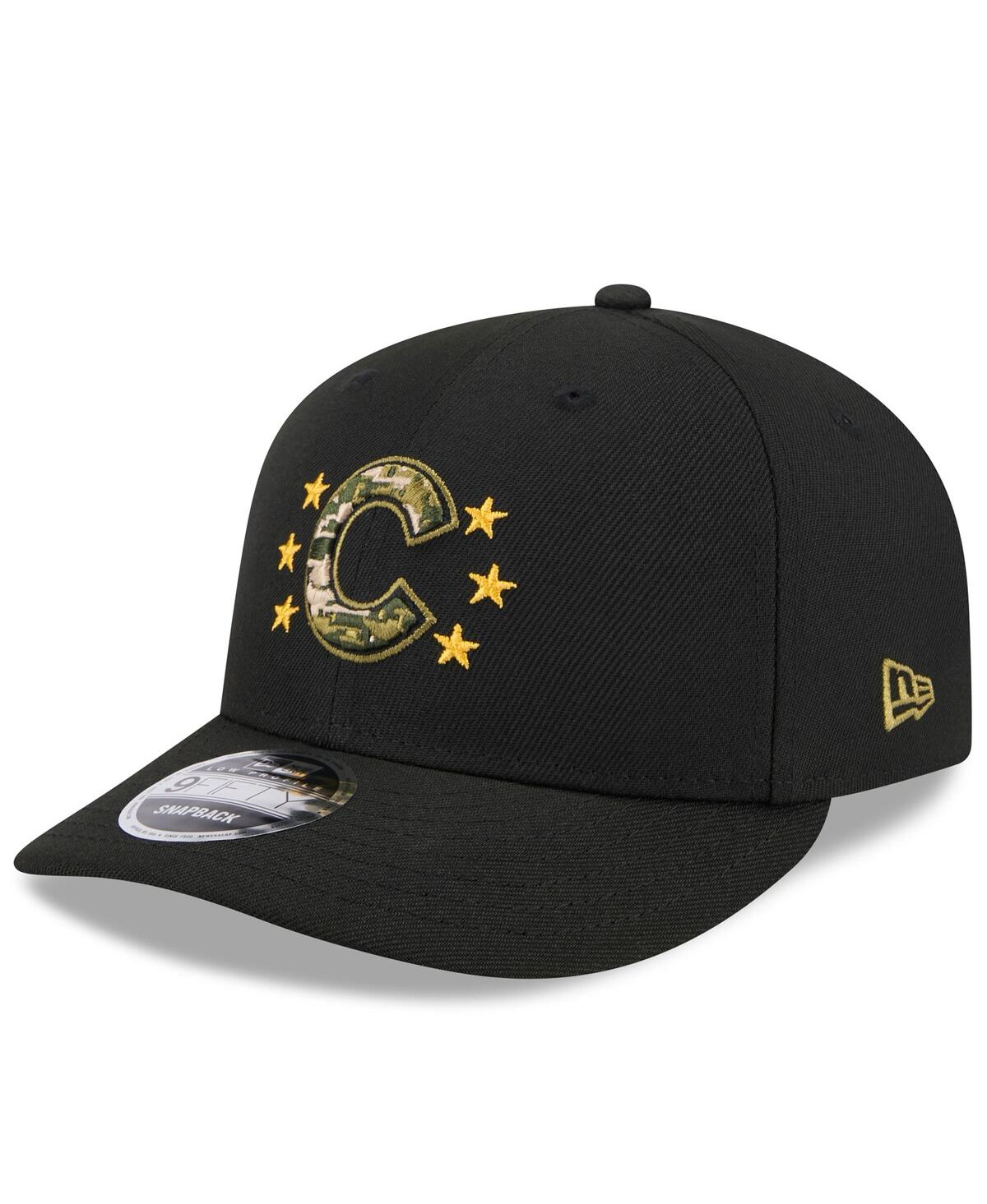 New Era Men'sChicago Cubs 2024 Armed Forces Day Low Profile 9FIFTY Snapback Hat - Black