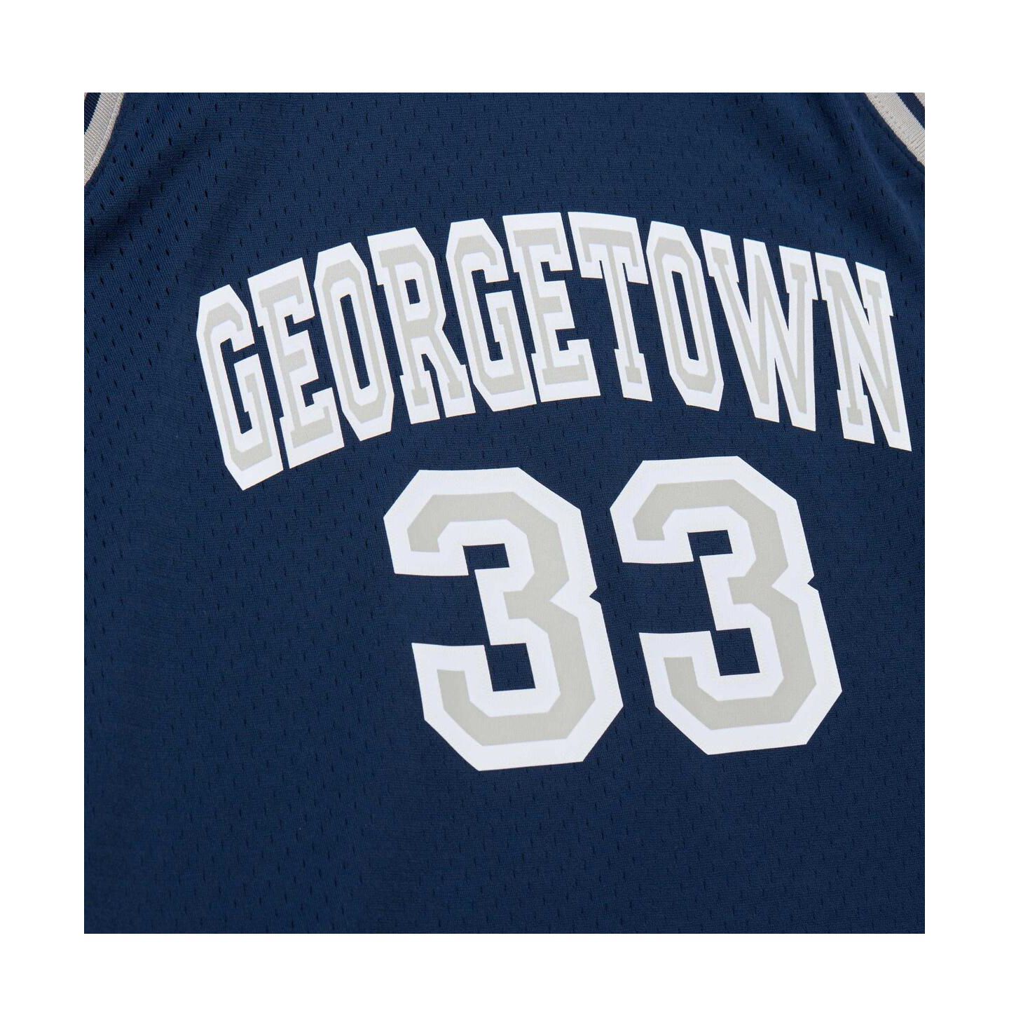 Мужской топ Mitchell & Ness Alonzo Mourning Navy Georgetown Hoyas 1991/92 Swingman Player Jersey — фото 4