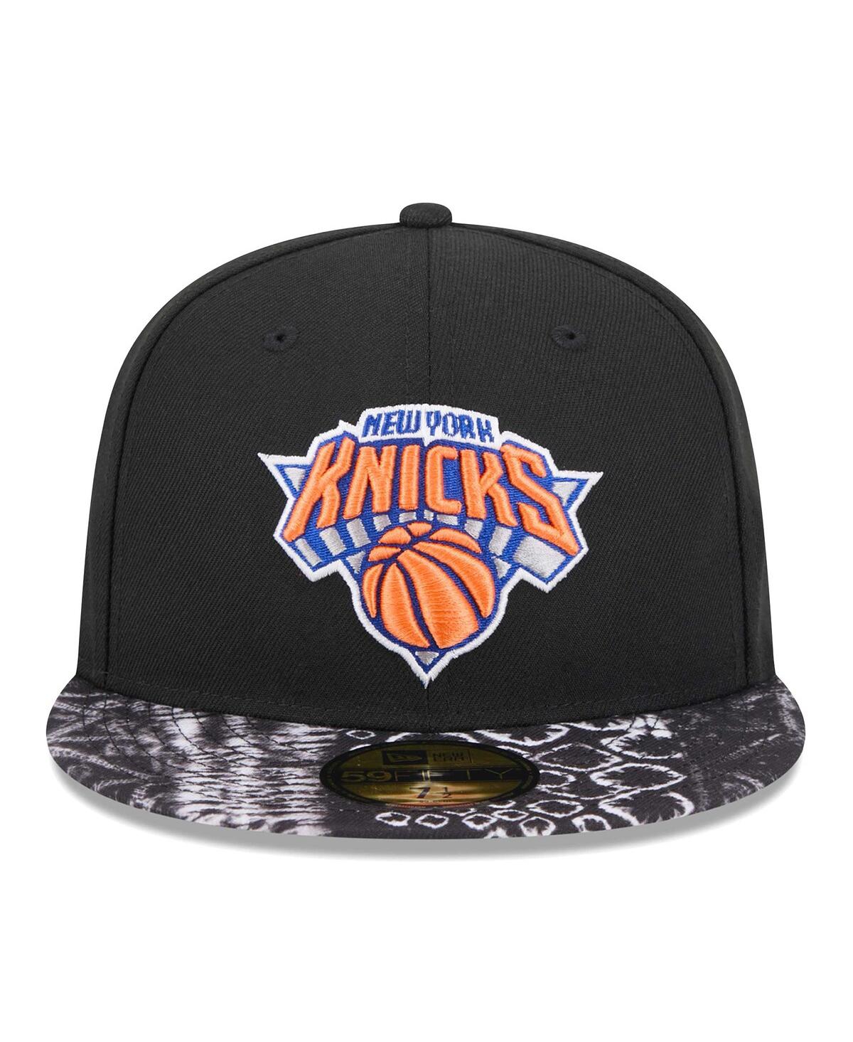New Era Men'sNew York Knicks Coral Reef Visor 59FIFTY Fitted Hat - Black
