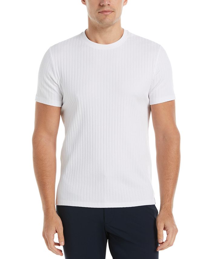 Perry Ellis Men's Ribbed Crewneck Short Sleeve T-Shirt - Macy's