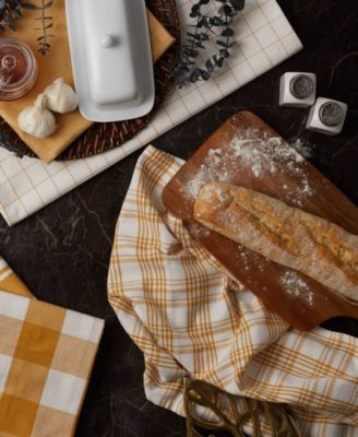 Everyday Basic Kitchen Collection Large Woven Cotton Dishtowel/Tea Towel Set, 18x28", Honey Gold, 5 Count