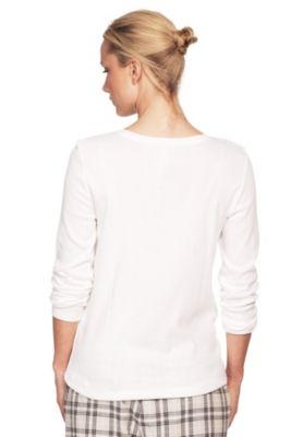 Women's Plus Size Long Sleeve Henley Sleep Tee