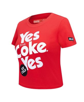 Women's Red Coca-Cola Yes Coke Yes Baby Doll Cropped T-Shirt