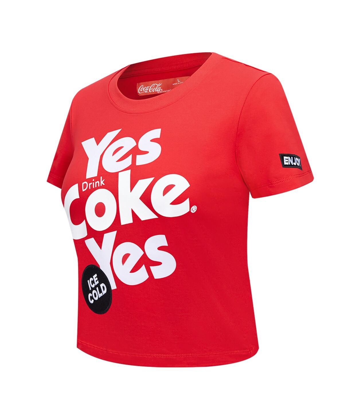 FREEZE MAX WOMEN'S RED COCA-COLA YES COKE YES BABY DOLL CROPPED T-SHIRT 