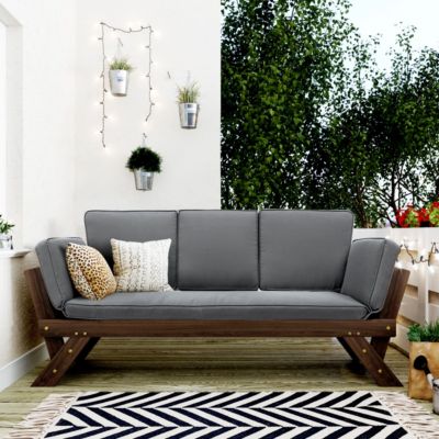 Streamdale Adjustable Patio Daybed Sofa with Gray Cushions