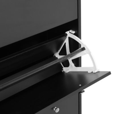 3-Drawer Shoe Cabinet with Hooks and Adjustable Panel