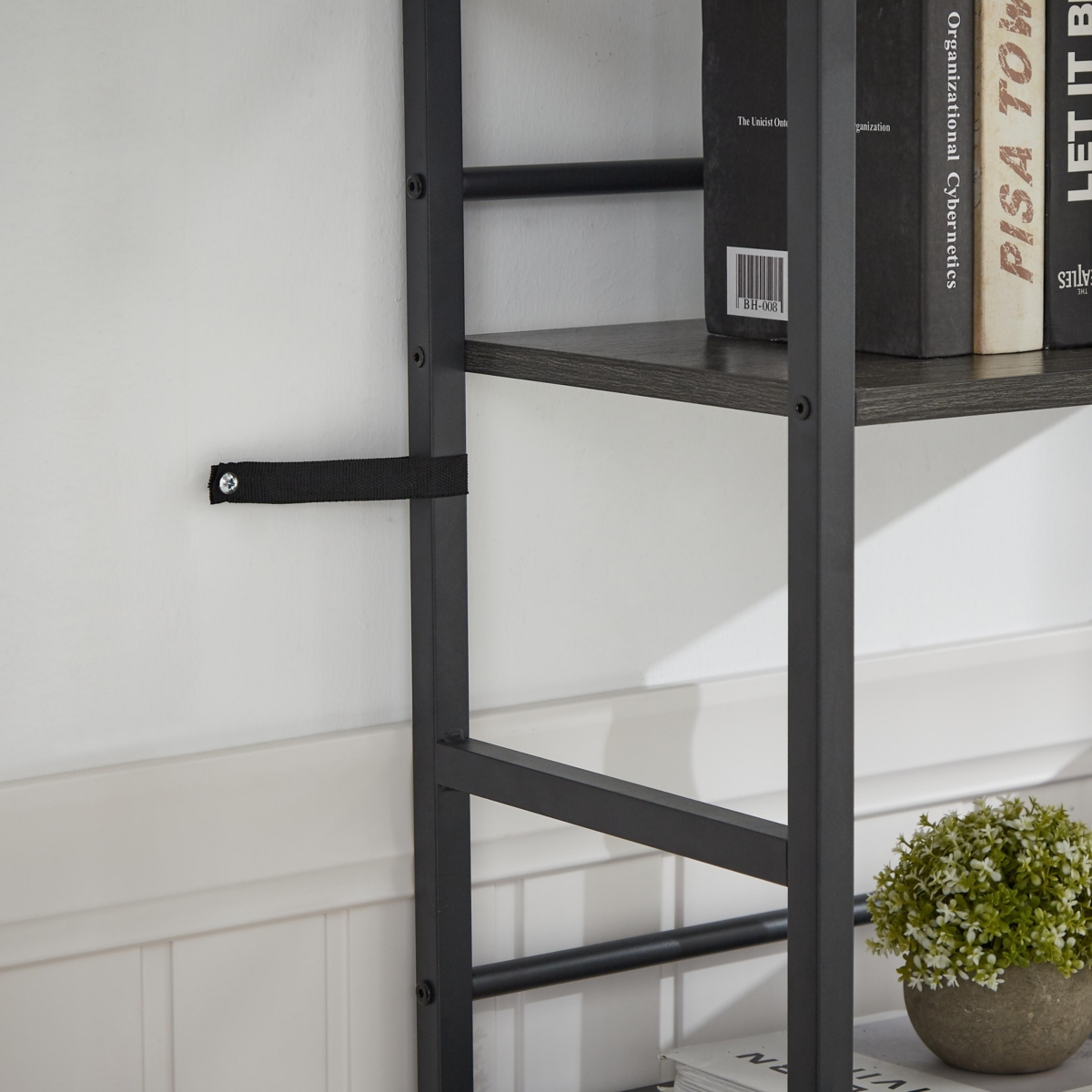 Streamdale Furniture Triple Wide 5-shelf Bookshelves Industrial Retro Wooden Style Home and Office Large Open Bookshelves, 69.3 Console Tab