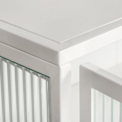 Modern Glass Door Wall Cabinet with Three-tier Storage