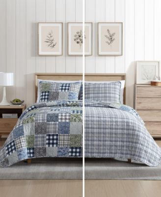 Cozy Plaid Patchwork Reversible 3 Piece Quilt Set, King