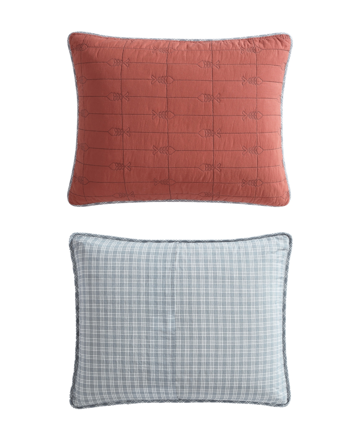 Eddie Bauer Troutdale Reversible 3 Piece Quilt Set, King In Ginger Orange