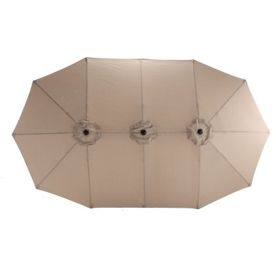 Streamdale Khaki 14.8' Double-Sided Patio Umbrella