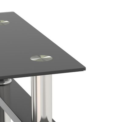 Modern Black Tempered Glass End Tables