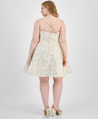 Trendy Plus Size Scoop-Neck Jacquard Dress