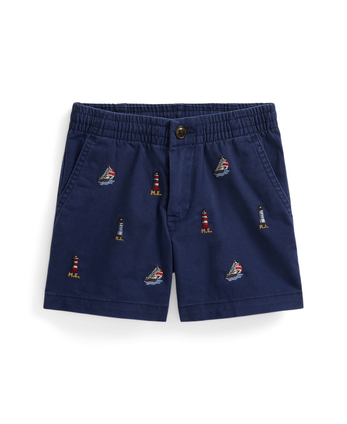 Shop Polo Ralph Lauren Toddler And Little Boys Polo Prepster Embroidered Chino Shorts In Newport Navy