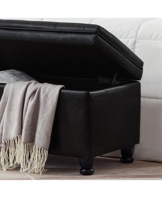 Faux Leather Storage Bench
