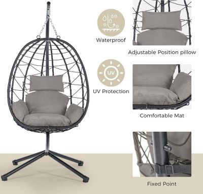 Streamdale Egg Chair with Stand for Indoor and Outdoor Use