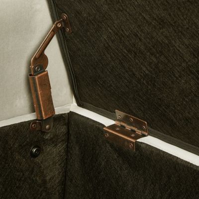 Cream Upholstered Storage Bench with Tufted Seat