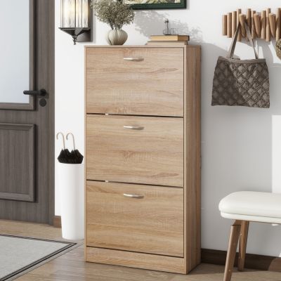 3-Tier Shoe Storage Cabinet with 3 Drawers