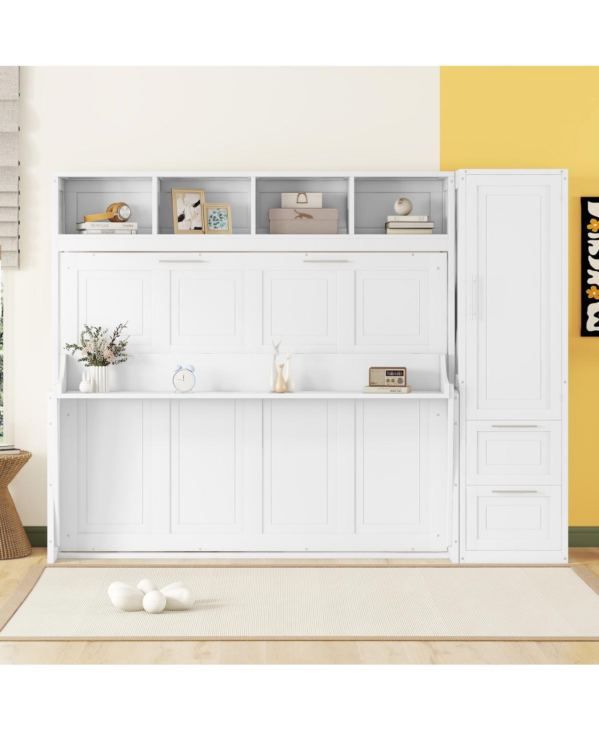 Streamdale Furniture Size Murphy Bed Wall Bed With Closet And Drawers