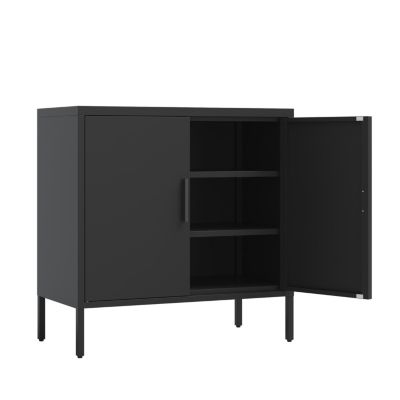 Steel Cabinet with 2 Doors, 2 Shelves, Lockable