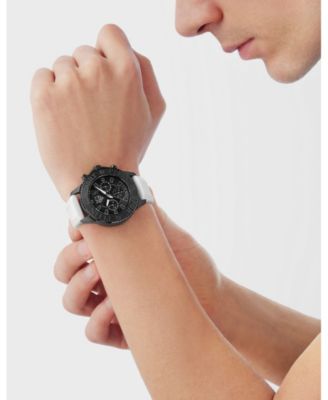 Men's Glam Chrono Chronograph Quartz White Silicone 44MM