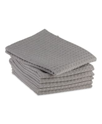Cotton Kitchen Collection Dishtowel Set, 18x26", Gray, 6 Piece