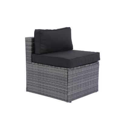 Streamdale 5-Piece PE Rattan U Sofa Set with Black Cushion