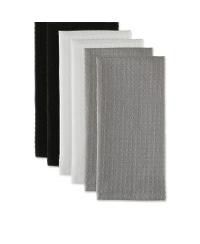 Cotton Kitchen Collection Dishtowel Set, 18x26", Assorted Neutrals, 6 Piece