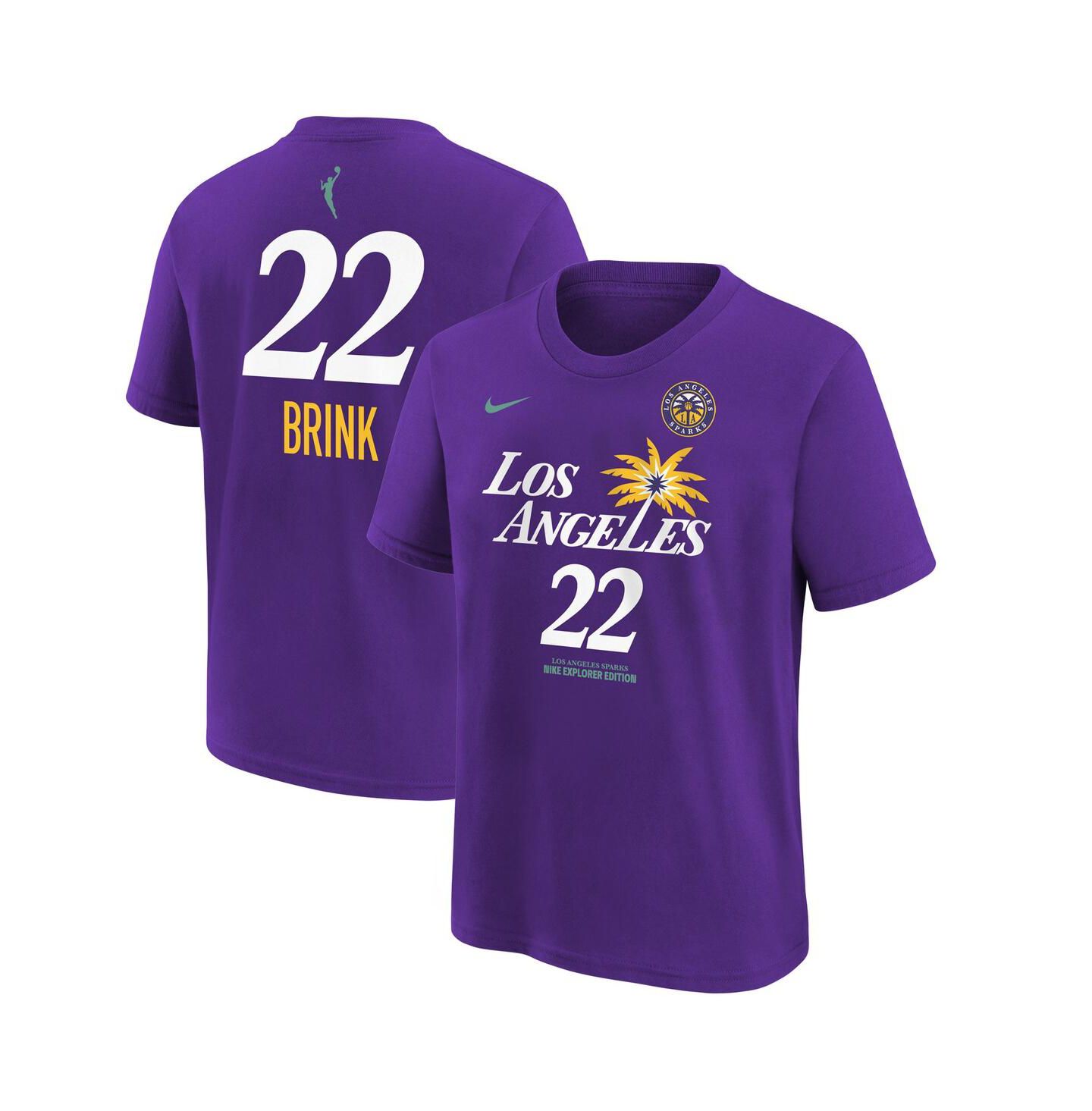 Мужская футболка Nike and Cameron Brink Purple Los Angeles Sparks 2024 WNBA Draft Name & Number — фото 1